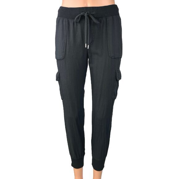Aritzia Community Cebu Black Pull On Tapered Cargo Jogger Sweat Pants Size XXS - Picture 1 of 5